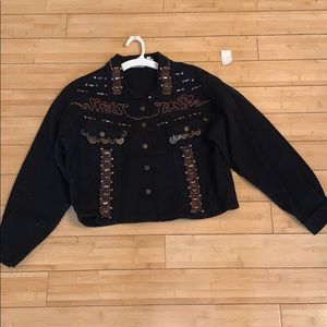 Styleworks “Vintage” Cropped Denim Jacket